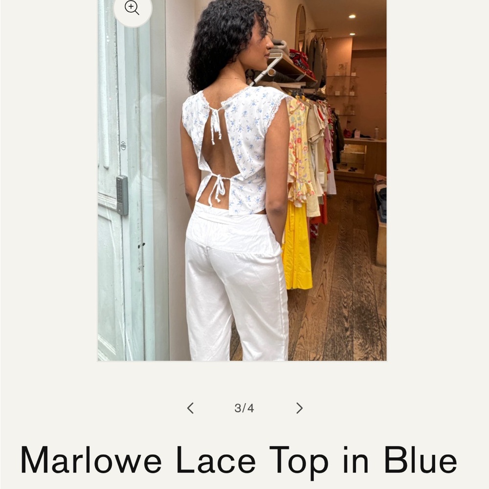 Isalis Marlowe Lace Top Blue floral